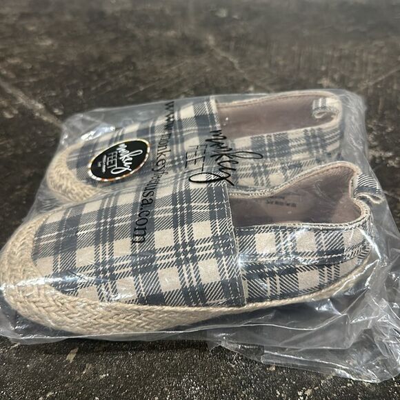 Monkey Feet Plaid Espadrille Flats - New in Package 3-4Y - Picture 3 of 6